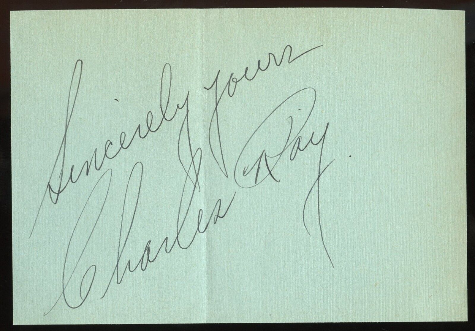 Charles Ray d1943 signed autograph auto 3x5 Cut Actor in Silent Comedy Films