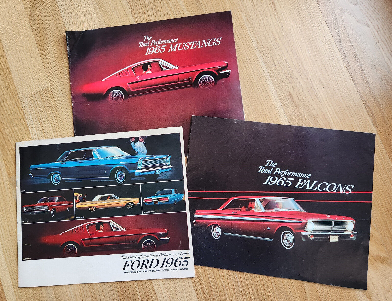 ORIGINAL 1965 Ford Color Dealer Brochures - Ford Full Lineup, Falcon, Mustang.