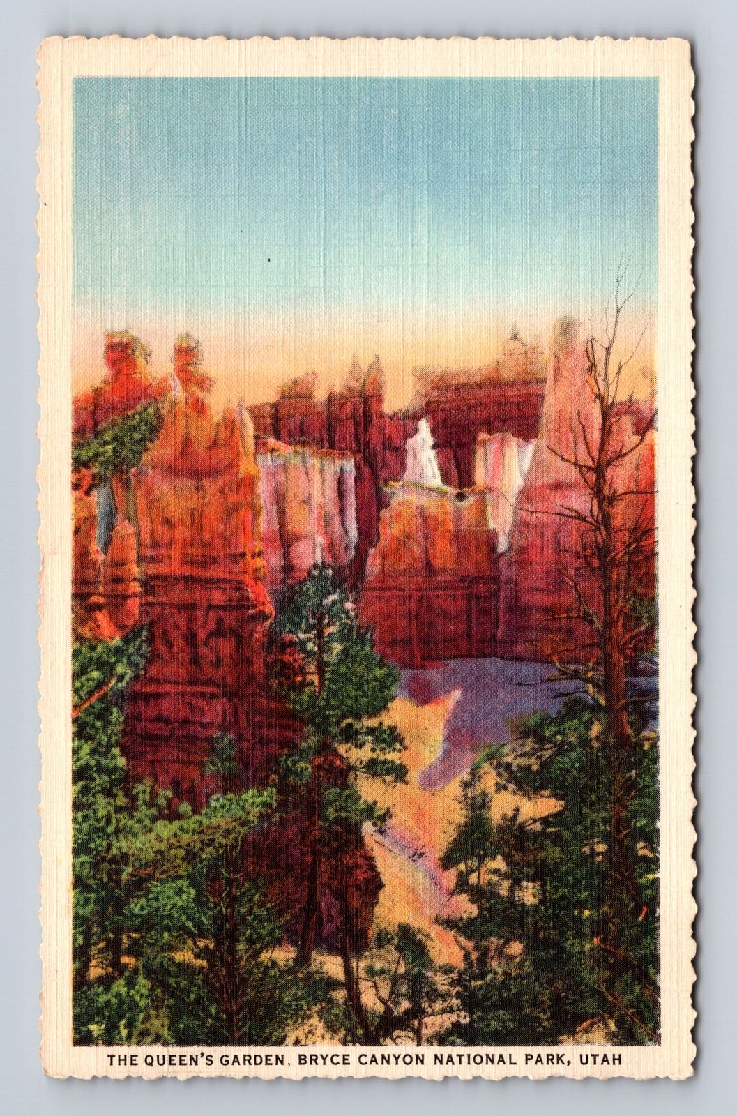 Bryce Canyon National Park, Queen\'s Garden, Vintage Souvenir Postcard