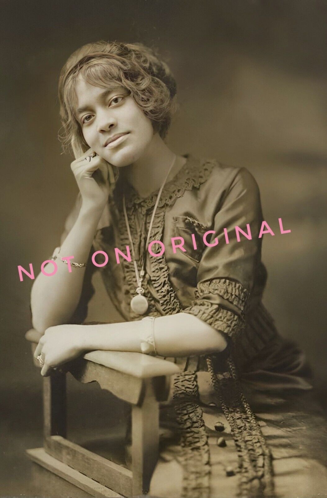Vintage 1910\'s Photo reprint of Beautiful Edwardian Era African American Woman 