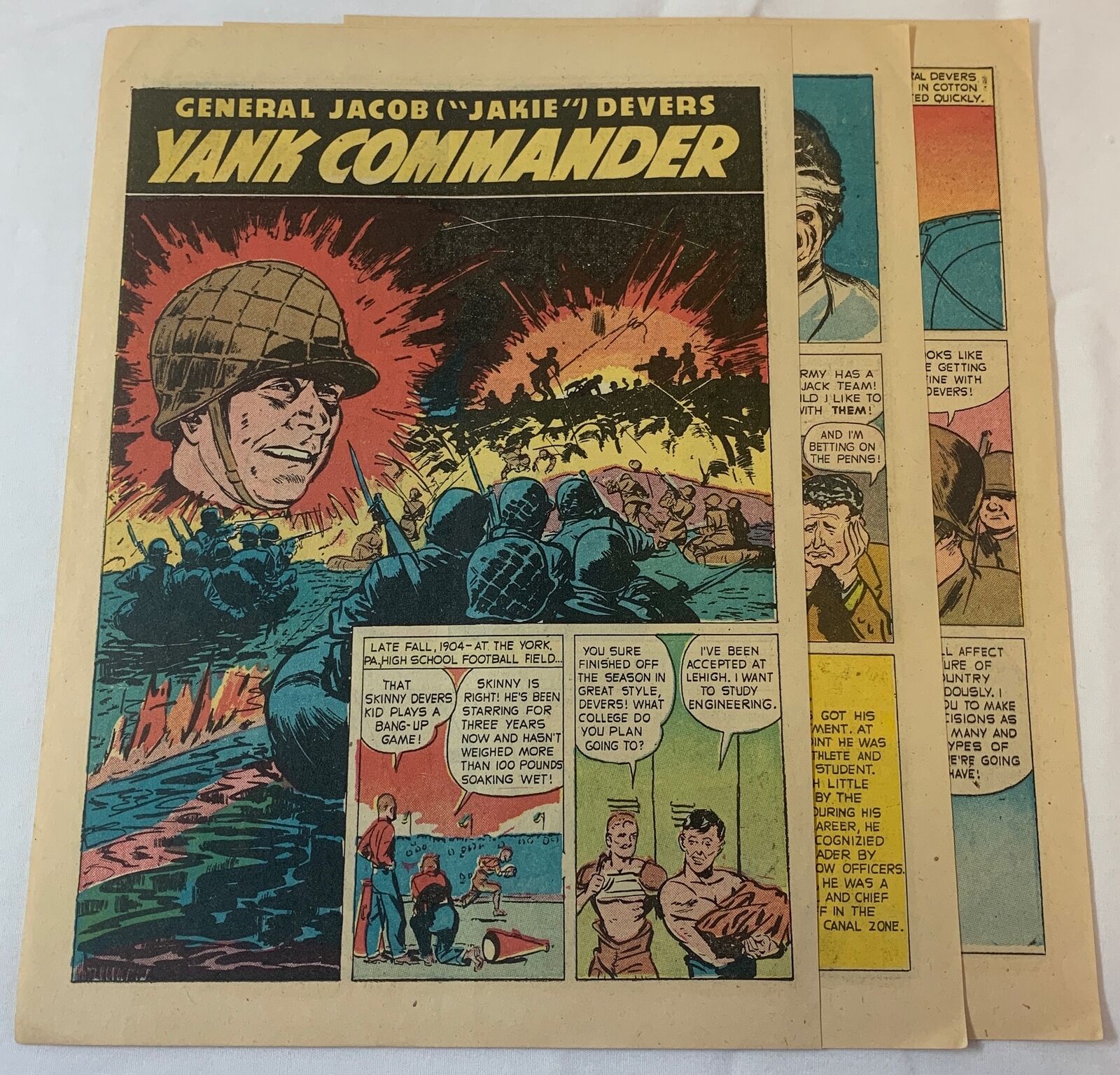 1943 five page cartoon story~ GENERAL JACOB DEVERS