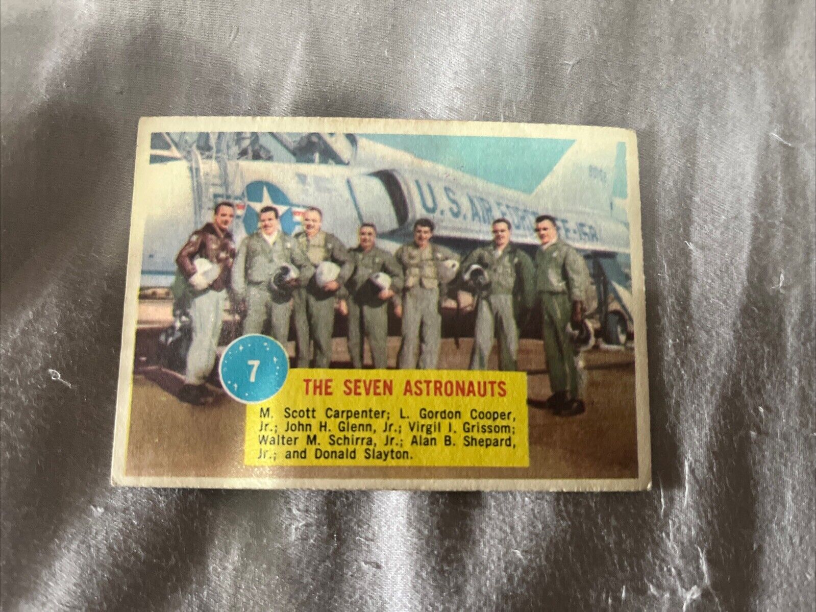 1963 Topps NASA Astronauts #7 The Seven Astronauts 3D back VG+