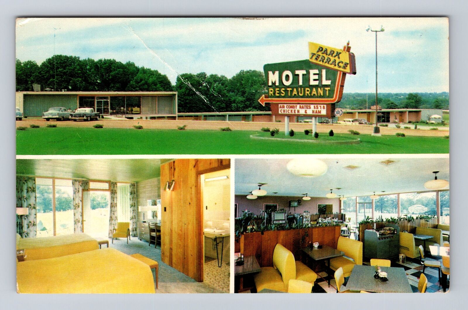 Fulton KY-Kentucky, Park Terrace Motel & Restaurant Advertising Vintage Postcard