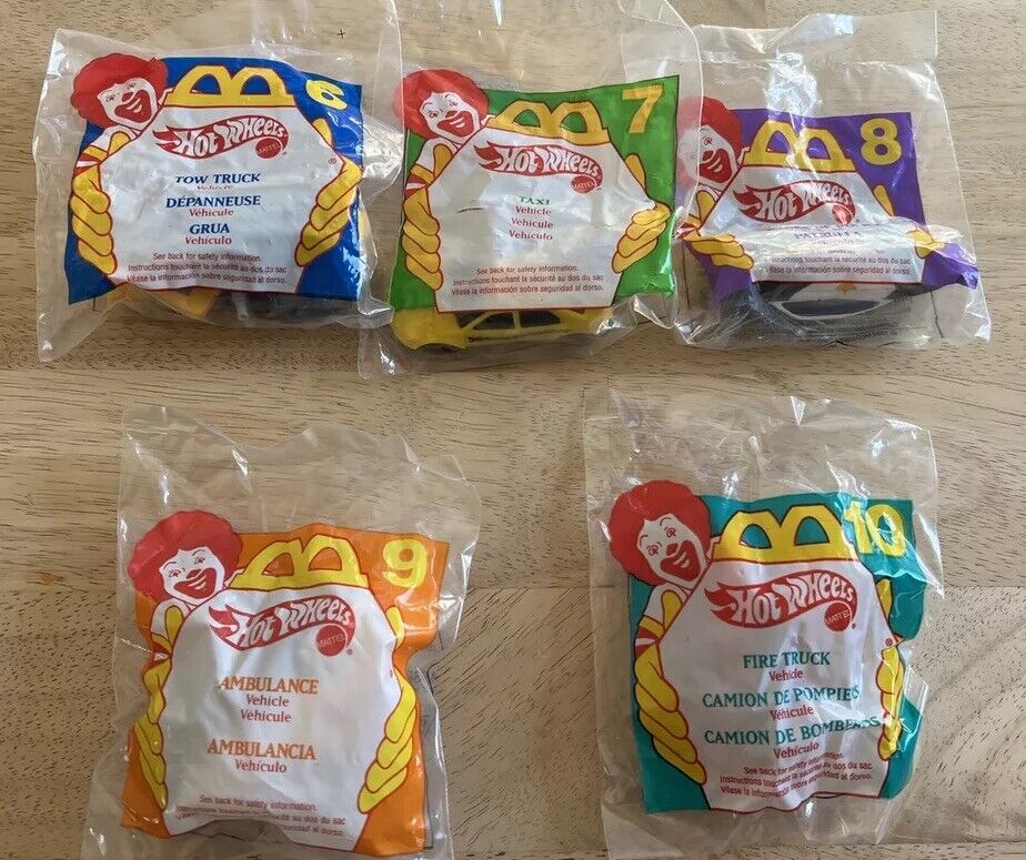 1997 Hot Wheels McDonald\'s Happy Meal Toys#6#7#8#9#10 Nip