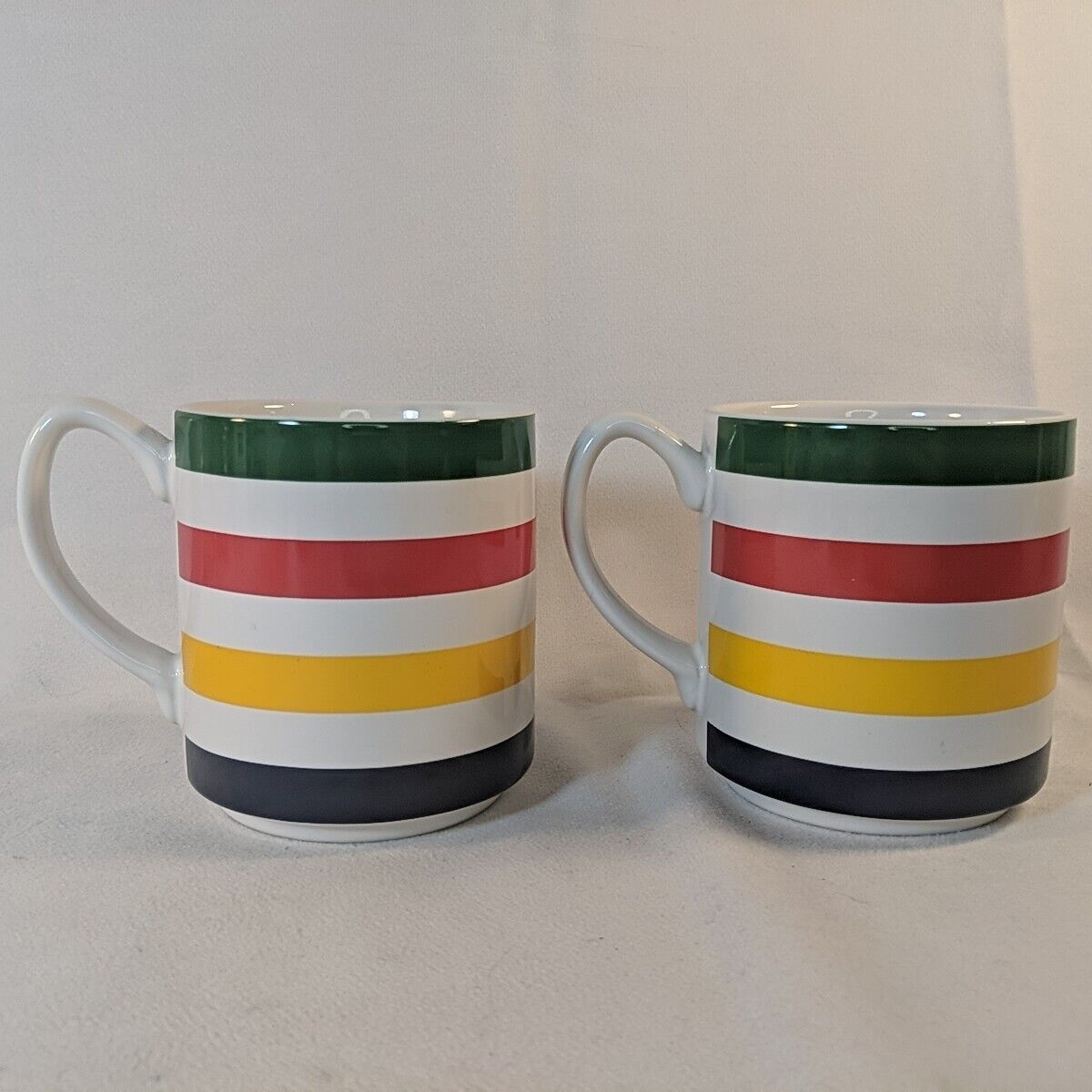 2 HBC Hudson's Bay Company Stripes Mug Multicolor Stoneware 14.5 fl. oz. NEW