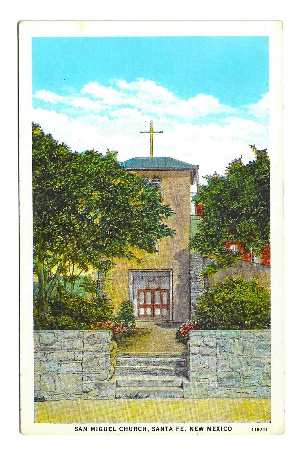 SAN MIGUEL CHURCH, SANTA FE, NEW MEXICO – Oldest Church in U.S. - 1927 Postcard
