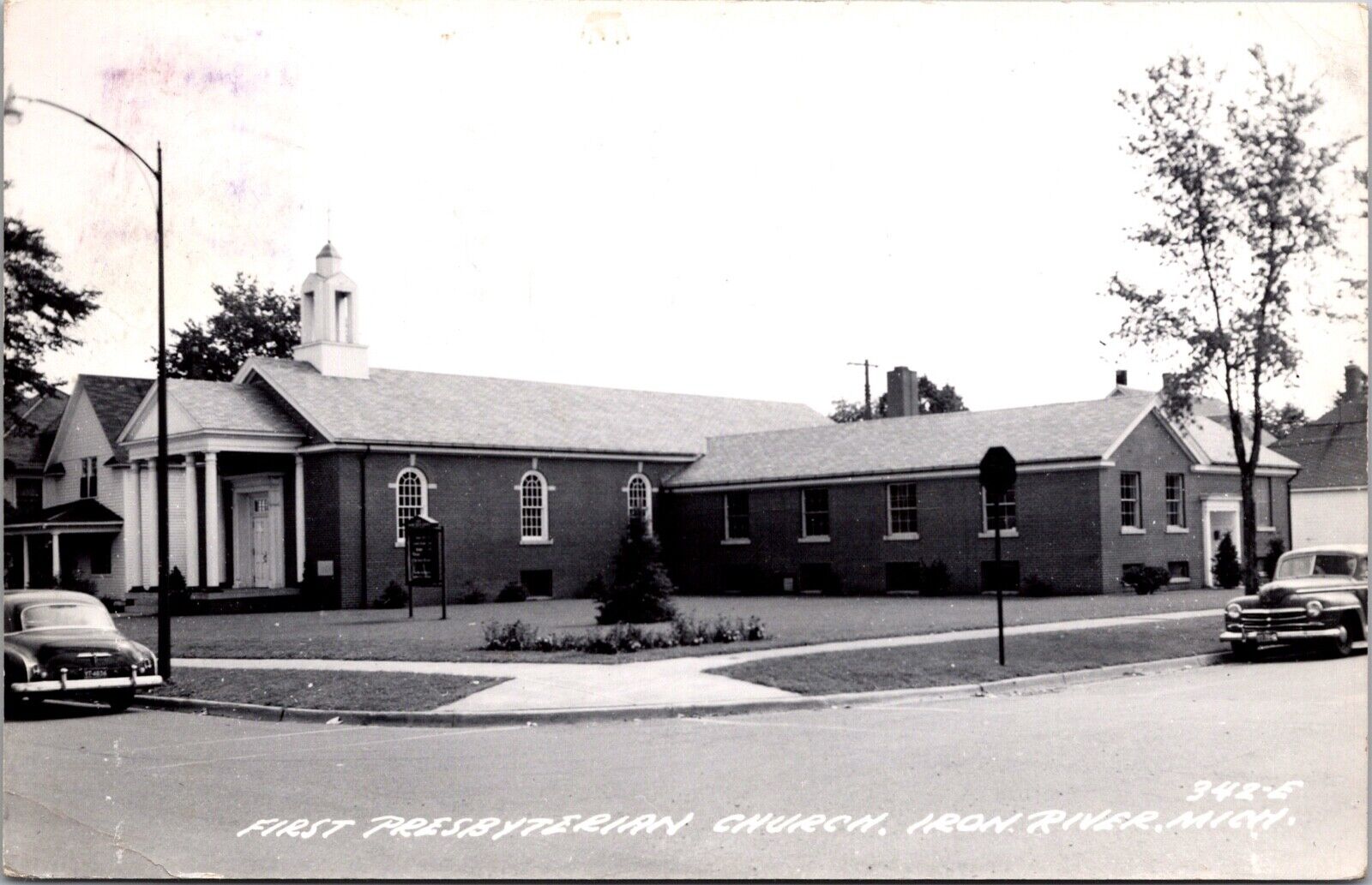 Real Photo Postcard First Presbyterian Church in Iron River, Michigan~135908