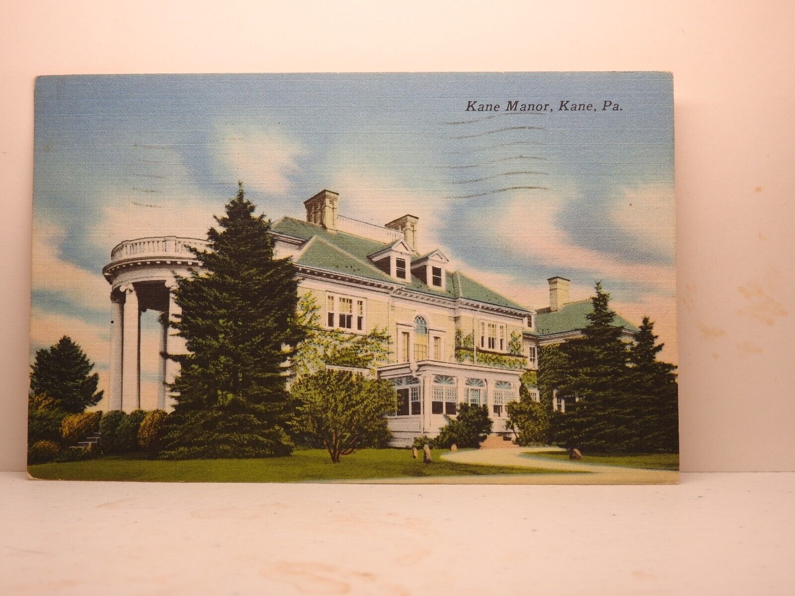 Kane Manor Kane Pennsylvania VTG Linen Postcard B851