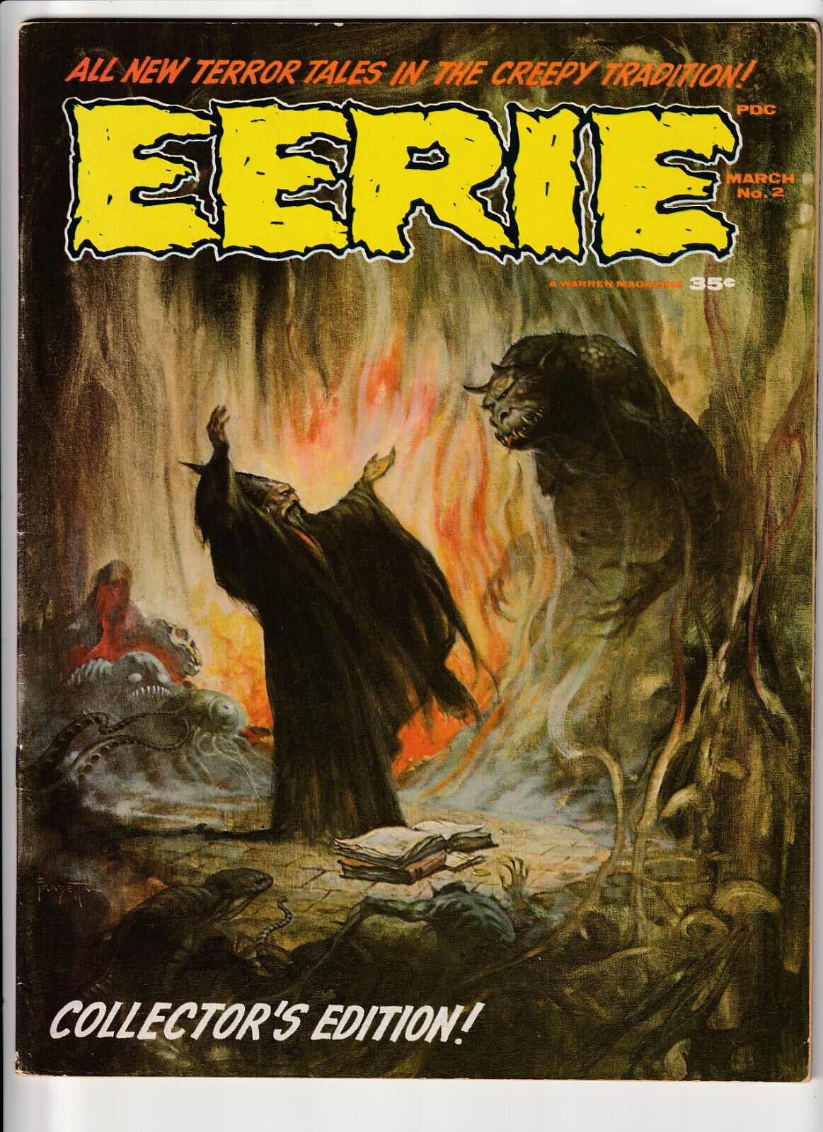 Warren Publishing Magazine Eerie #2 1966 Horror Frank Frazetta Cover Art Fine +