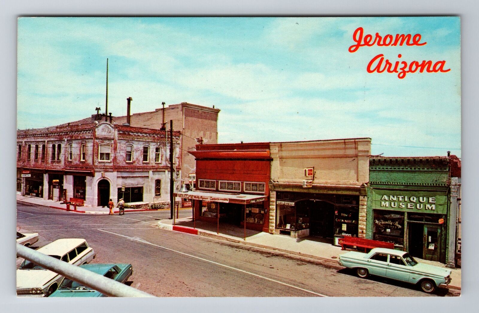 Jerome AZ-Arizona, Main Street, Coca-Cola, Antique, Vintage Postcard