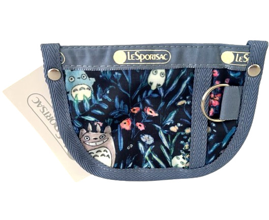 New Totoro Lesportsac Small Blue Moon Zip Wallet ID Coin Card Case Clip Purse
