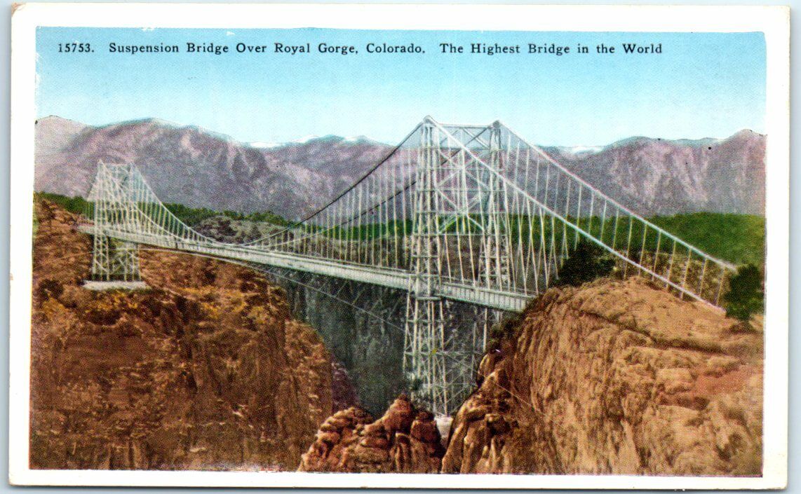 Postcard - Suspension Bridge over Royal Gorge, Colorado