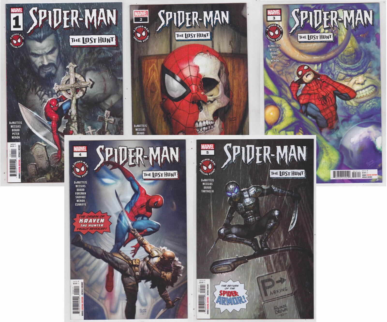 Spider-Man The Lost Hunt #1-5 Complete Series Set Kraven the Hunter 2022