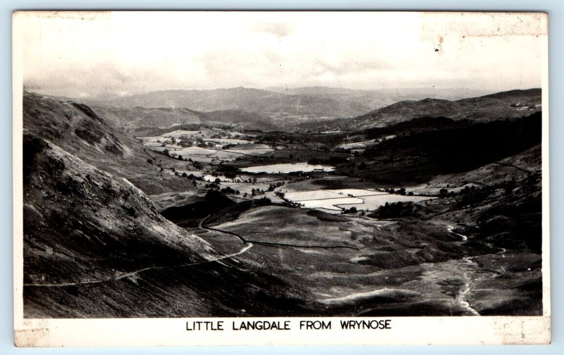 RPPC Little Langdale from WRYNOSE Cumbria UK Postcard