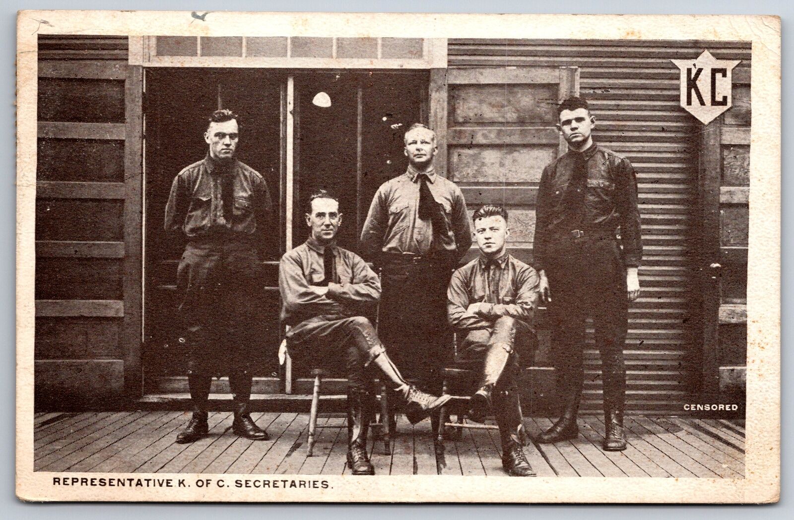 Des Moines Iowa~Knights of Columbus Secretaries~Group Photo~1918 Postcard