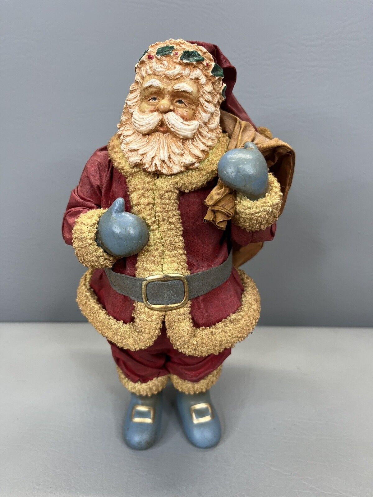 1988 Possible Dreams Clothtique Santa Blue Gloves Boots Belt Old World Santa