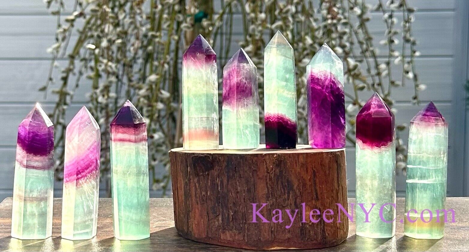 Wholesale Lot  2 Lbs Natural Watermelon Fluorite Tower Point Crystal