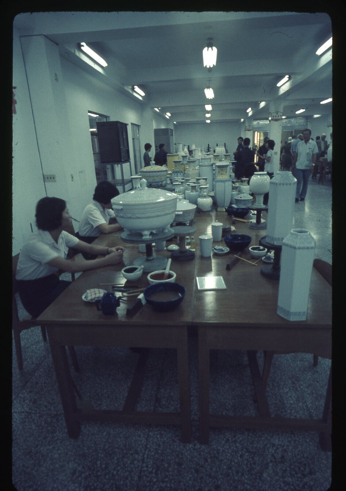 sl79 Original slide 1972 Taipei Taiwan  Ceramic factory 569a