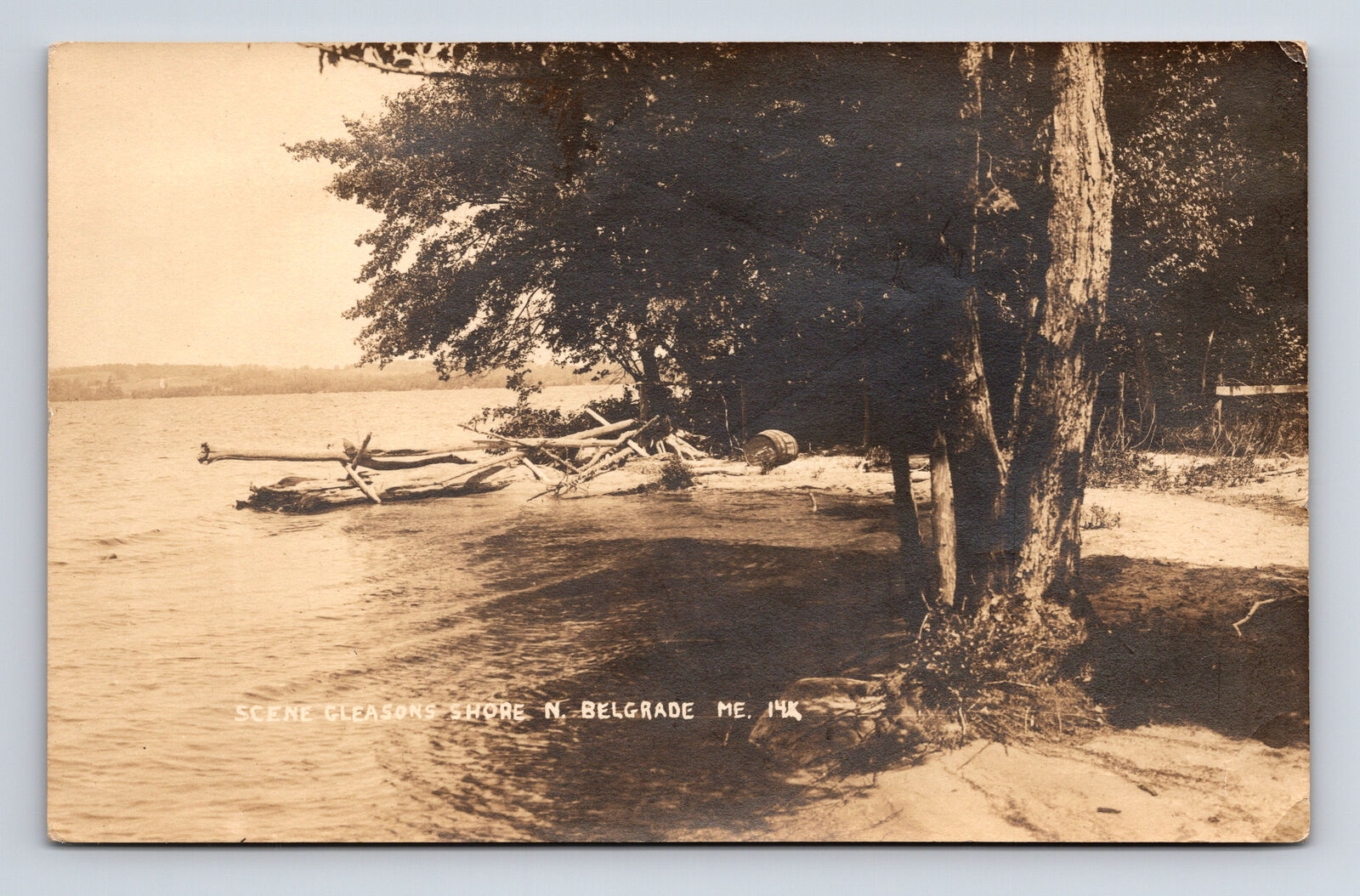 c1922 RPPC Scenic View Gleasons Shore Lake Messalonskee? Belgrade ME Postcard