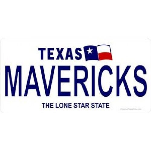 TEXAS MAVERICKS DALLAS LONE STAR NBA BASKETBALL STATE LICENSE PLATE MADE IN USA