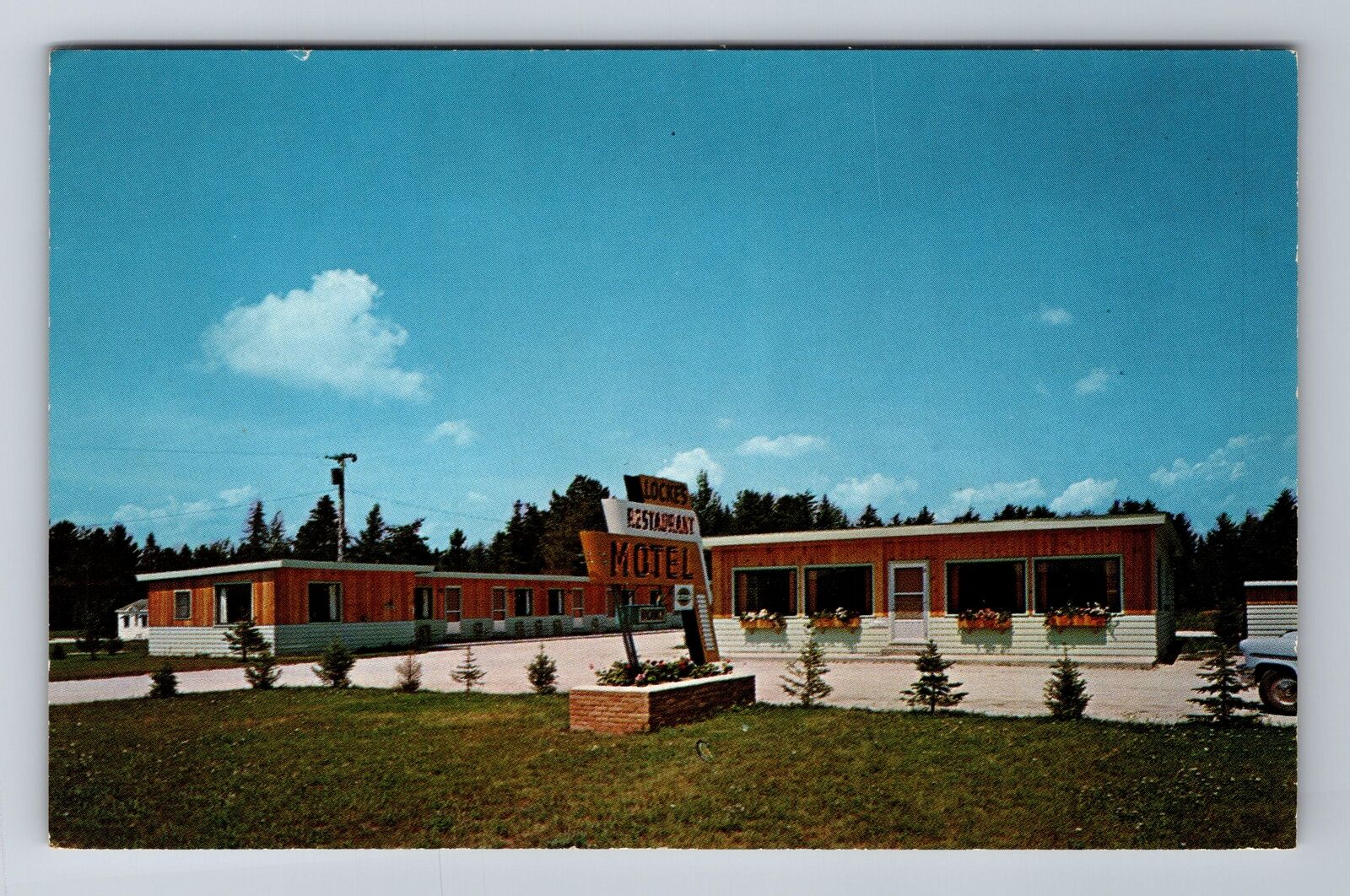 Seney MI-Michigan, Locke\'s Motel & Restaurant, Advertising Vintage Postcard