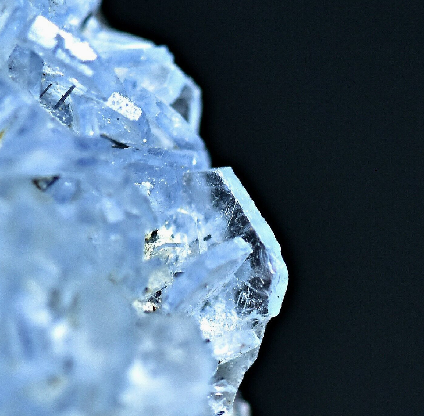 33 CT Extremely Rare Sky Blue Vorobyevite Beryl Rosterite Crystals On Quartz