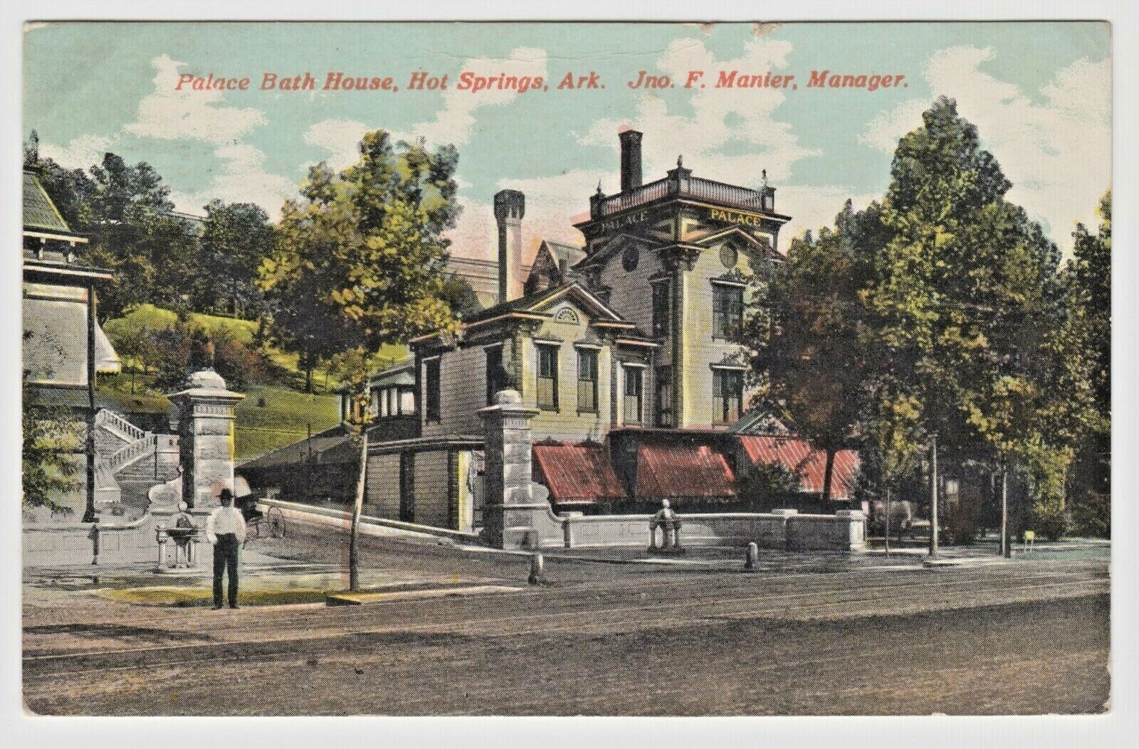 c1910 Palace Bath House, Hot Springs Arkansas Vintage Postcard 