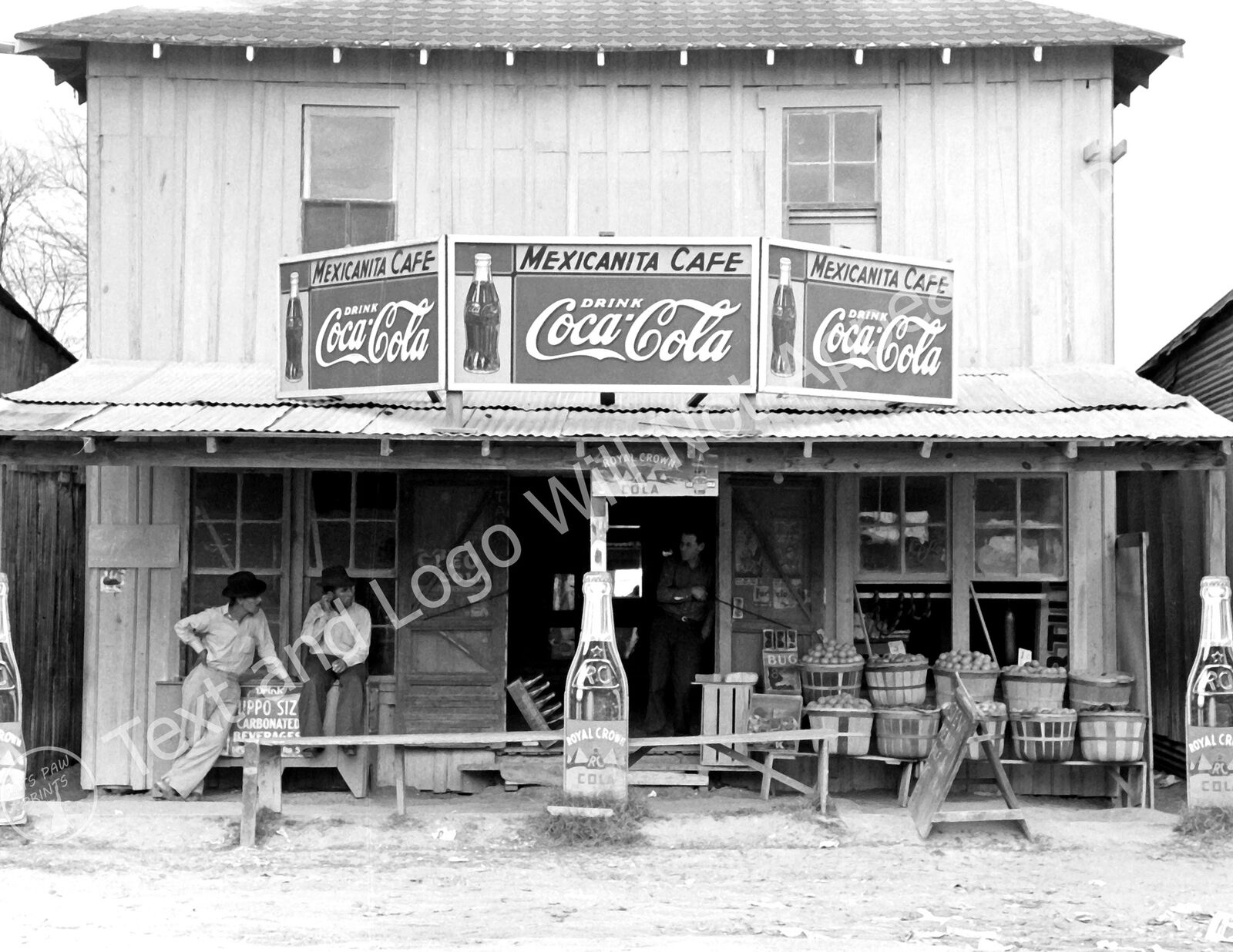 1939 Cafe/ Grocery Store, Robstown, Texas Vintage Photograph 8.5\