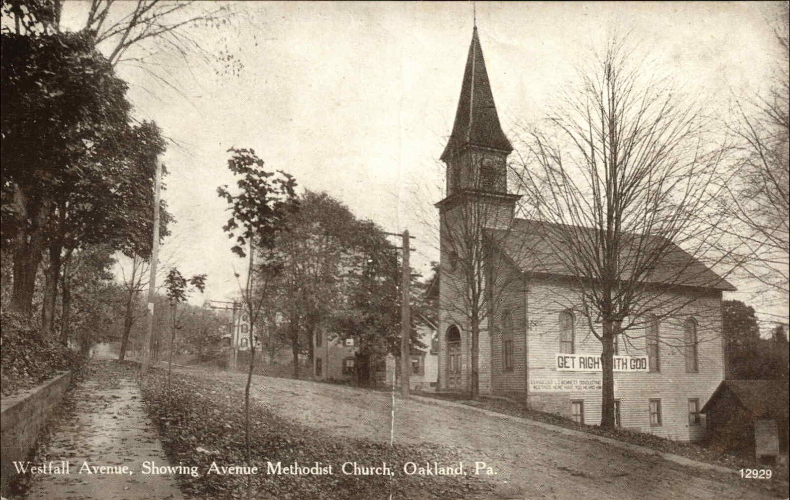 Oakland Pennsylvania PA Methodist Church c1910 Vintage Postcard