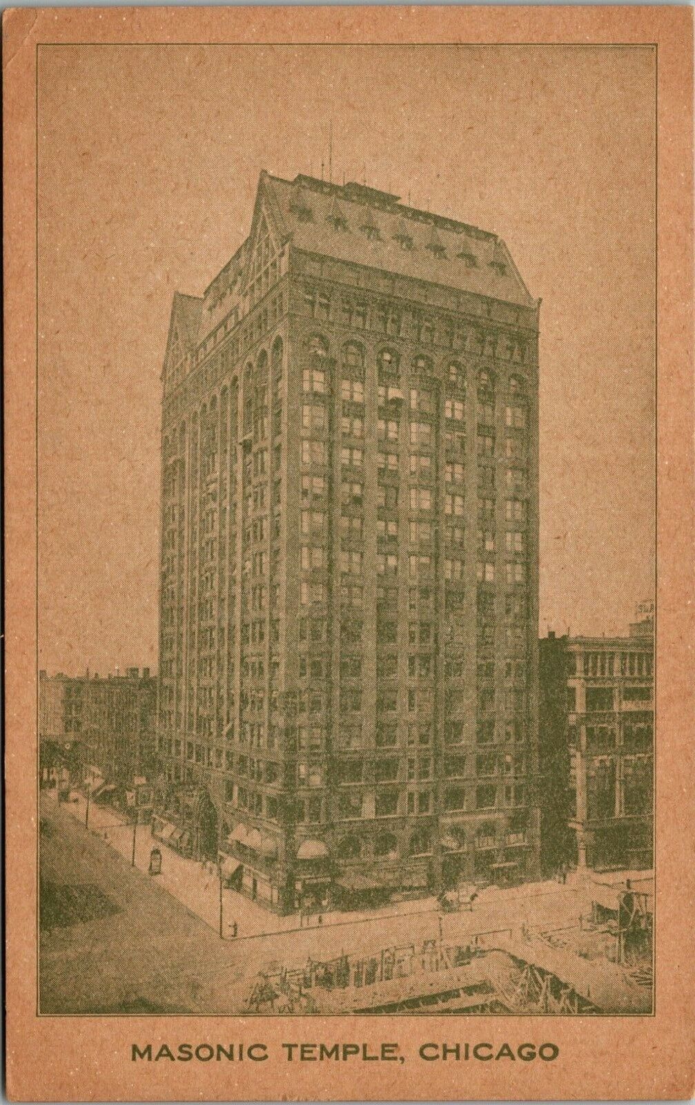 Vintage Postcard- Masonic Temple, Chicago  Unposted/Unused, Early 1900's