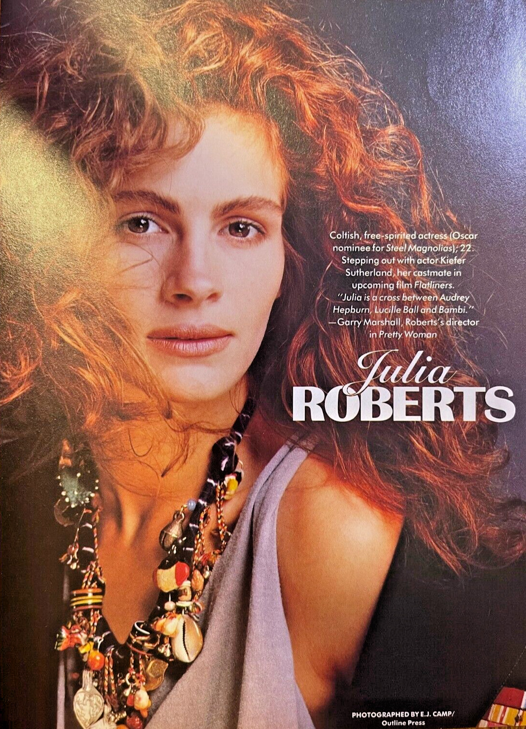 1990 Vintage Magazine Illustration Actress Julia Roberts