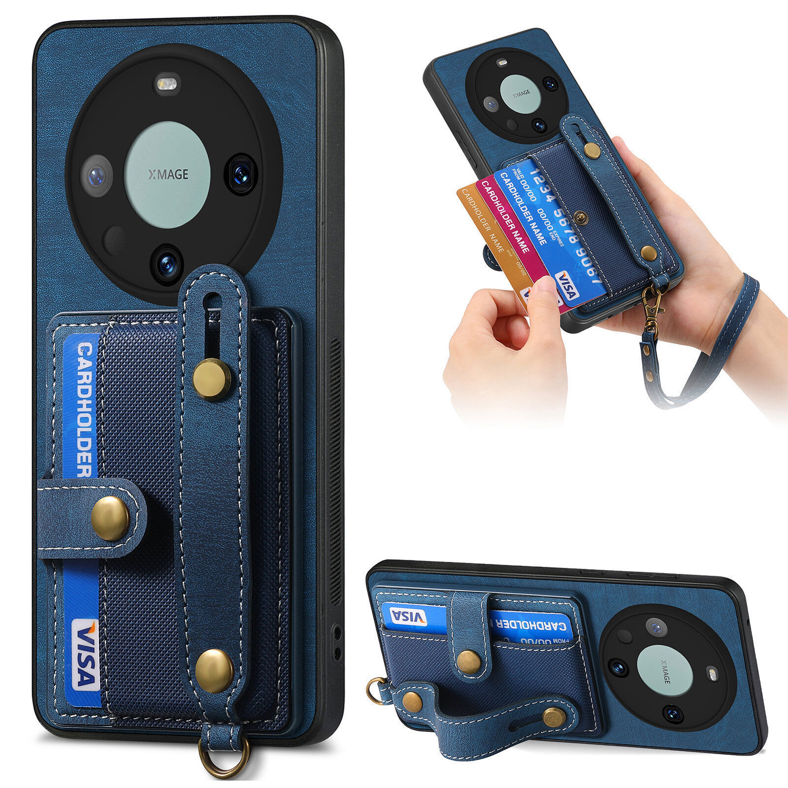 Wristband Card Slot Phone Case For Huawei P50 P60 X7A X8A Nova 11 Honor 90 X7