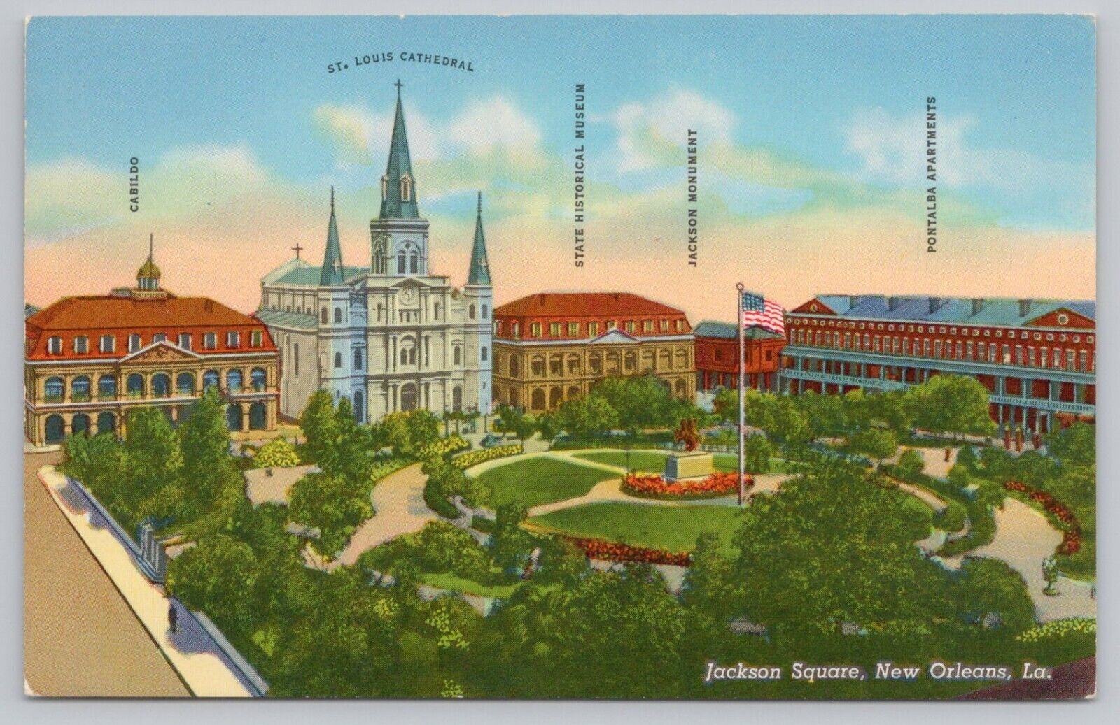 Postcard Jackson Square, New Orleans Louisiana, c1930\'s