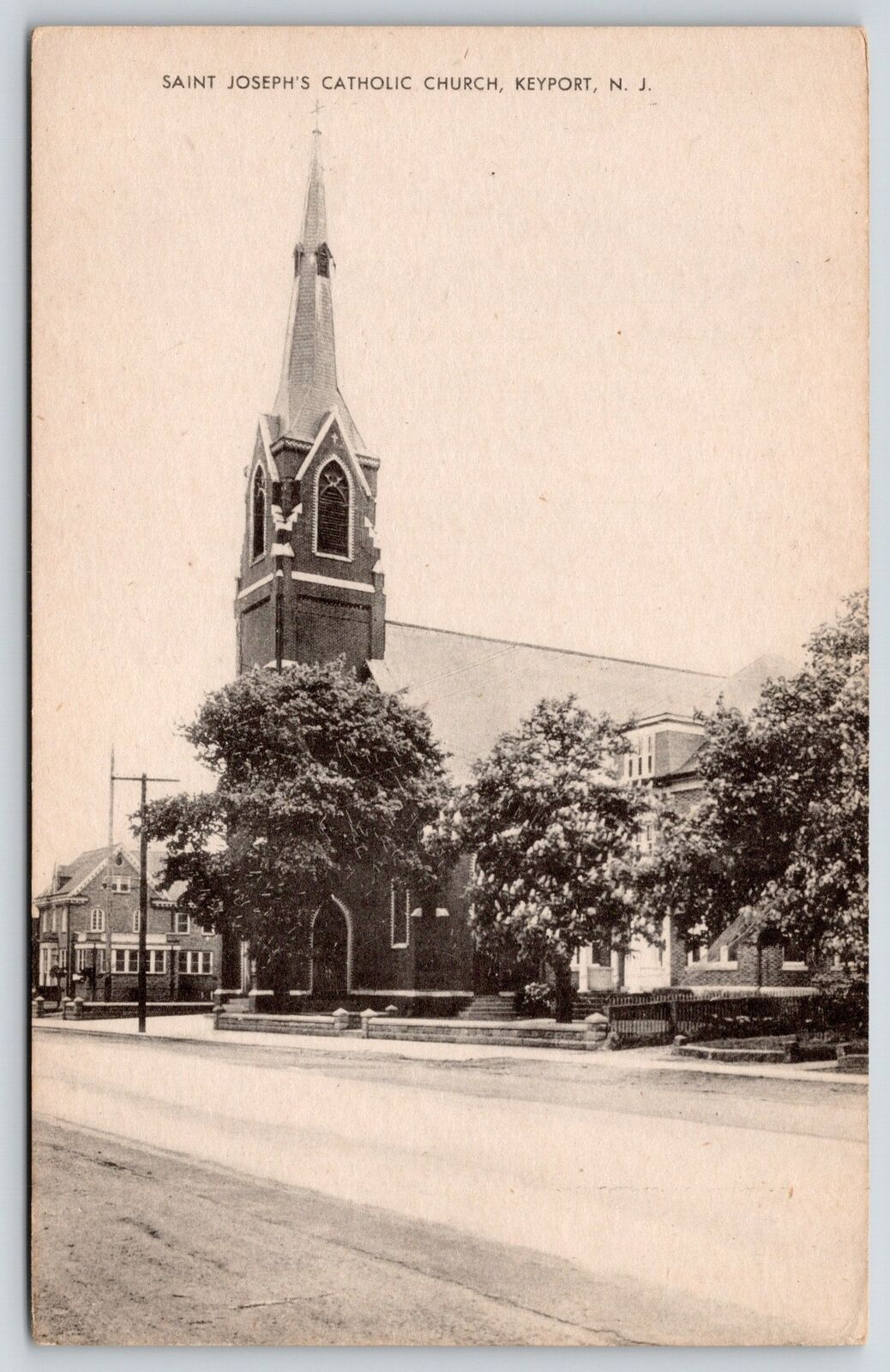 Keyport New Jersey~Saint Joseph\'s Catholic Church~Big Homes~Rectory?~1930-40s 