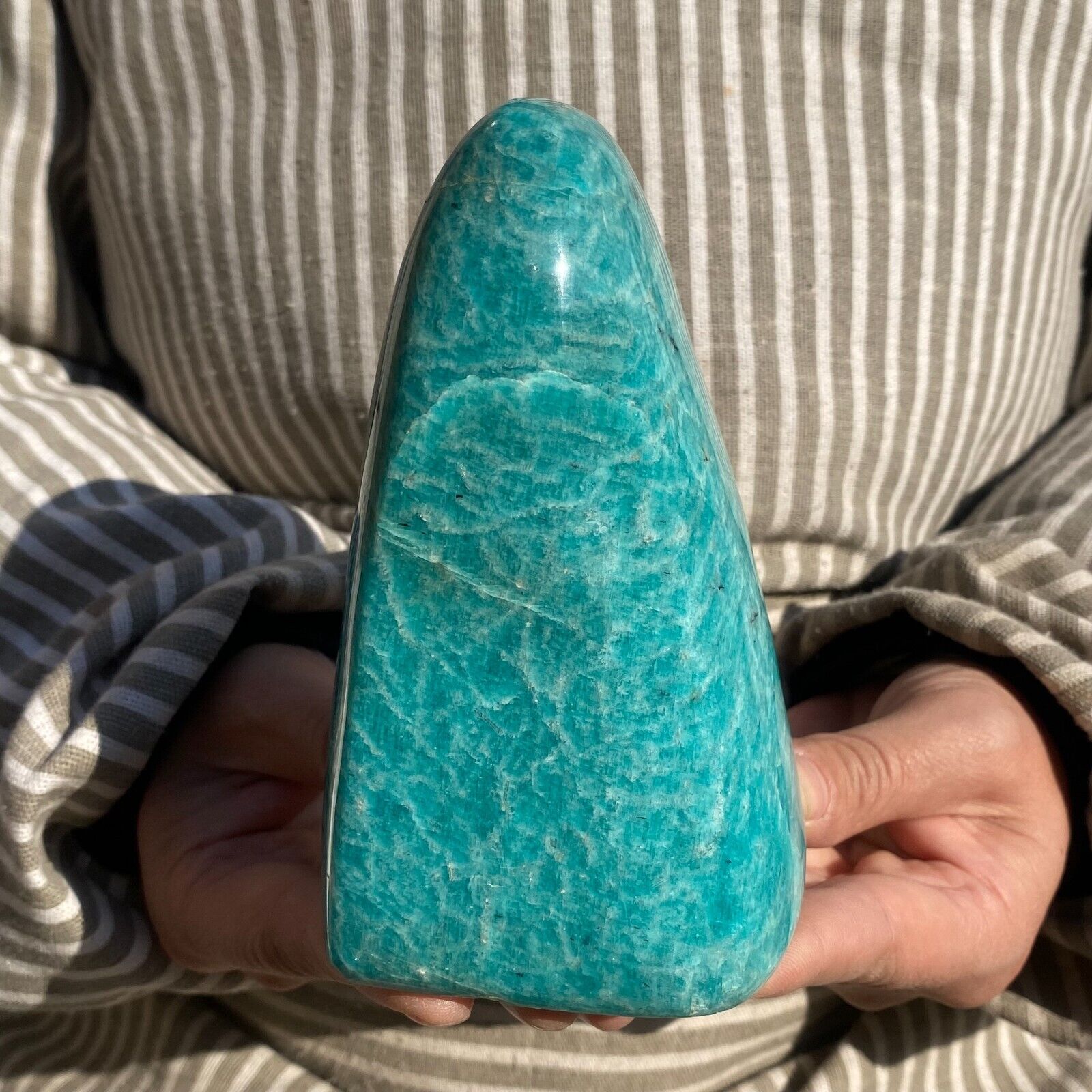 2.2lb A++Large Natural Nice Blue Green Amazonite Starlight Crystal Specimen Heal