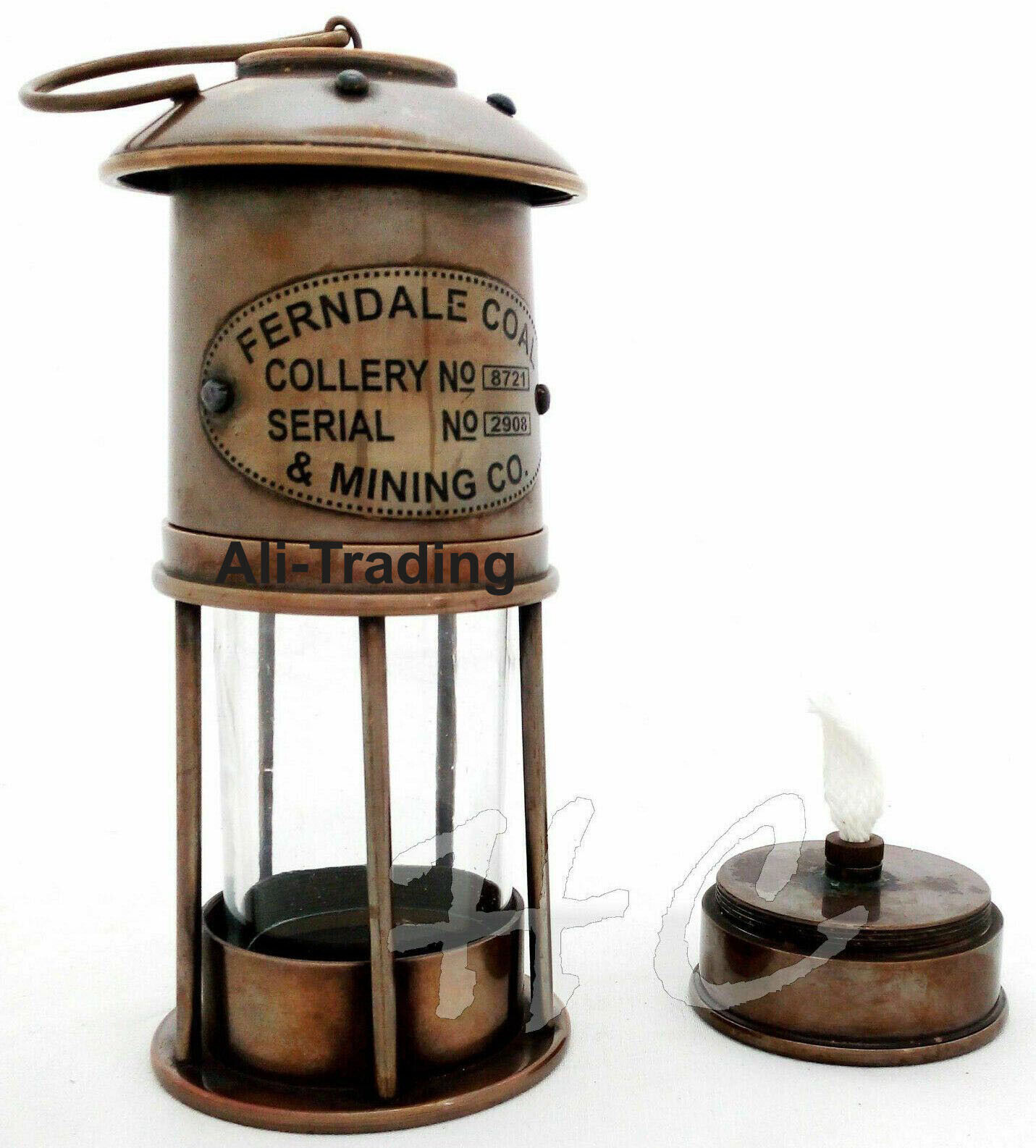 Antique Brass Minor Oil Lamp Nautical Maritime Lantern 7\
