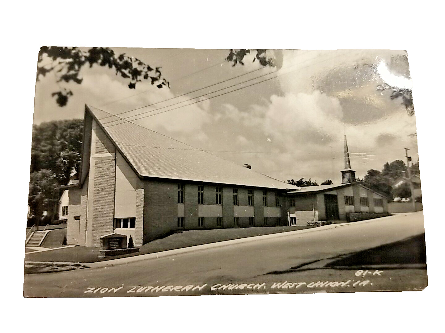 Postcard Vintage West Union Iowa IA Postcard RPPC Photo Zion Lutheran Church A30