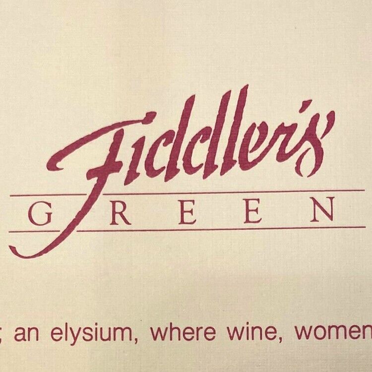 Vintage 1990s Fiddler's  Green Restaurant Menu