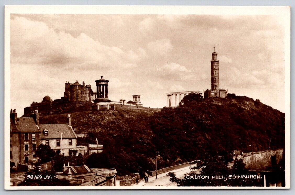 Calton Hill Edinburgh Scotland United Kingdom UK c1910 RPPC Real Photo Postcard
