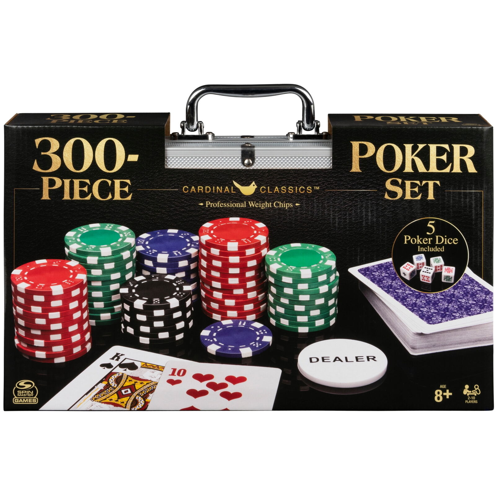 300-Piece Poker Set with Aluminum Carrying Case & Professional Weight Chips Plus