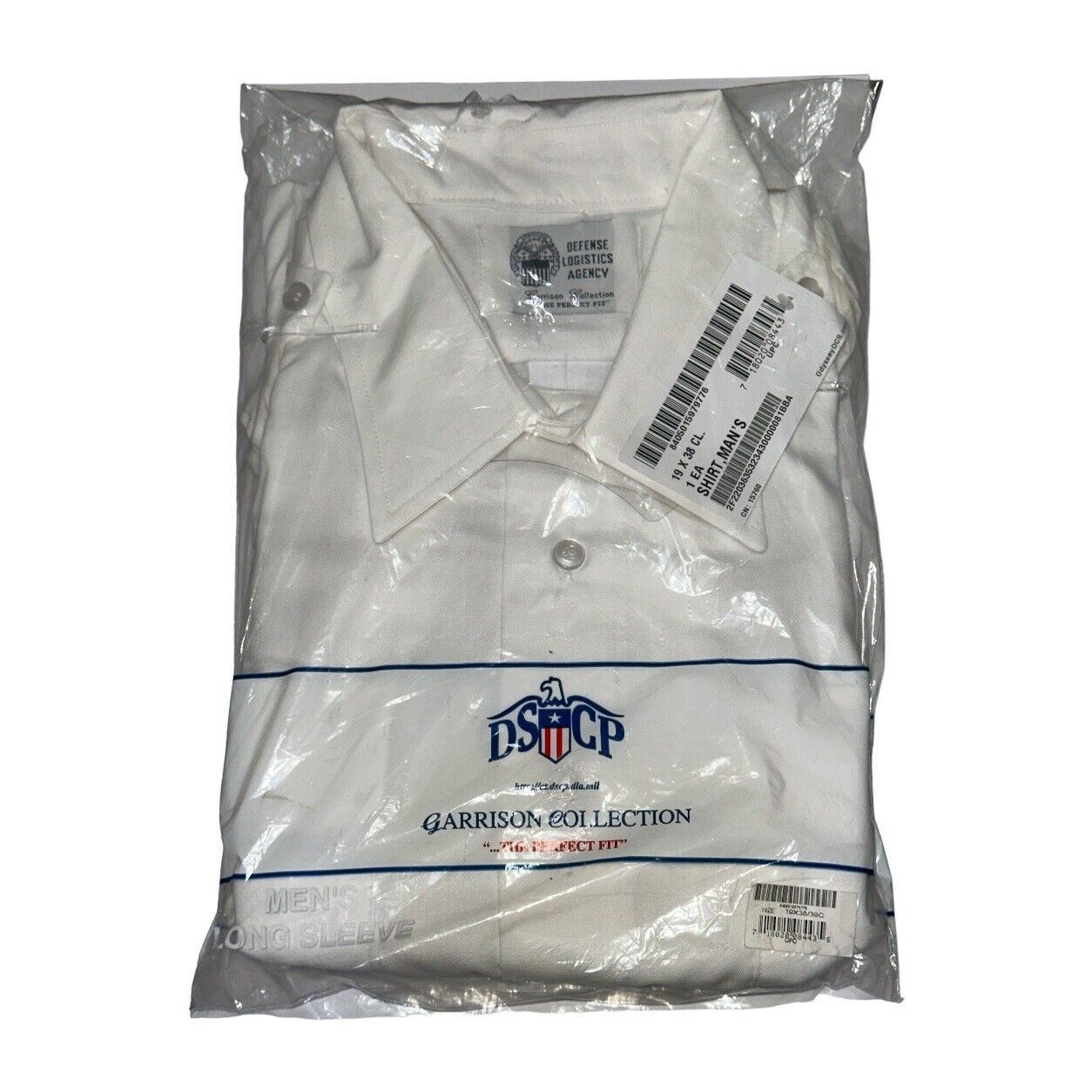 Military DSCP Garrison Mens White Long Sleeve Button Shirt Size 19 X 38/39C New