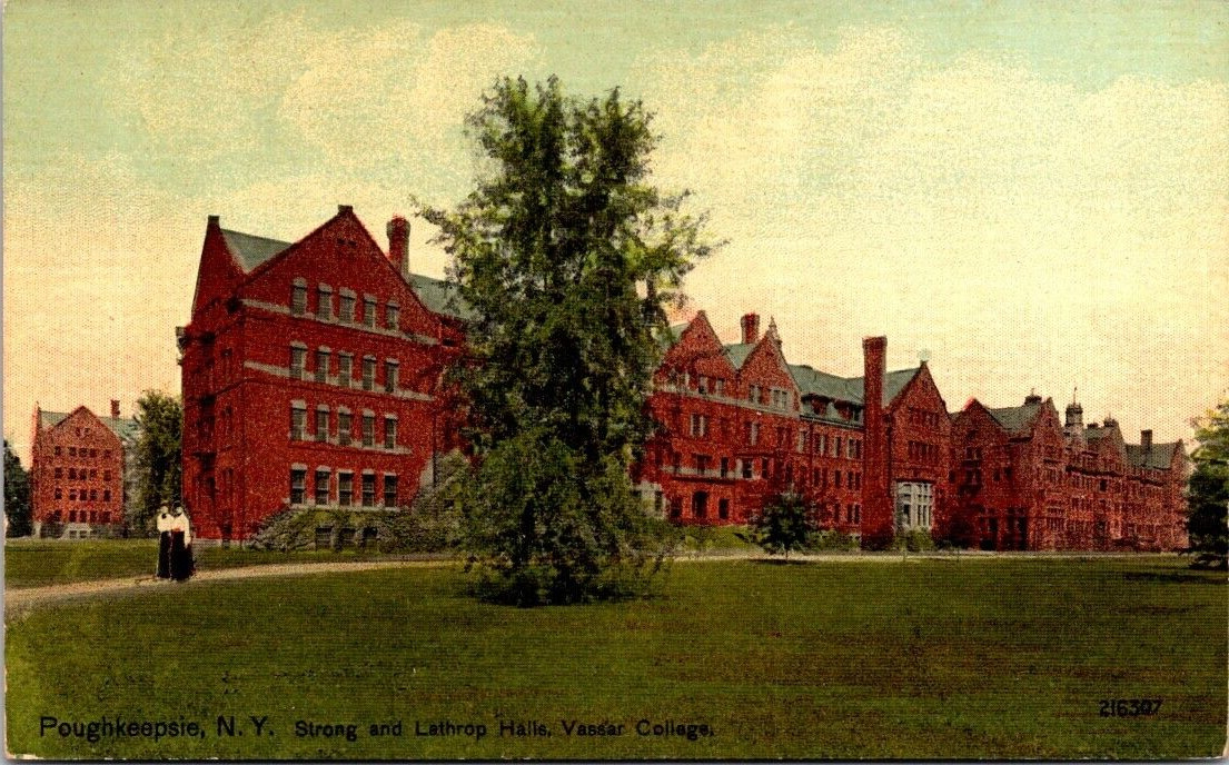 Vintage DB Postcard~Poughkeepsie, New York~Strong & Lathrop Halls Vassar College
