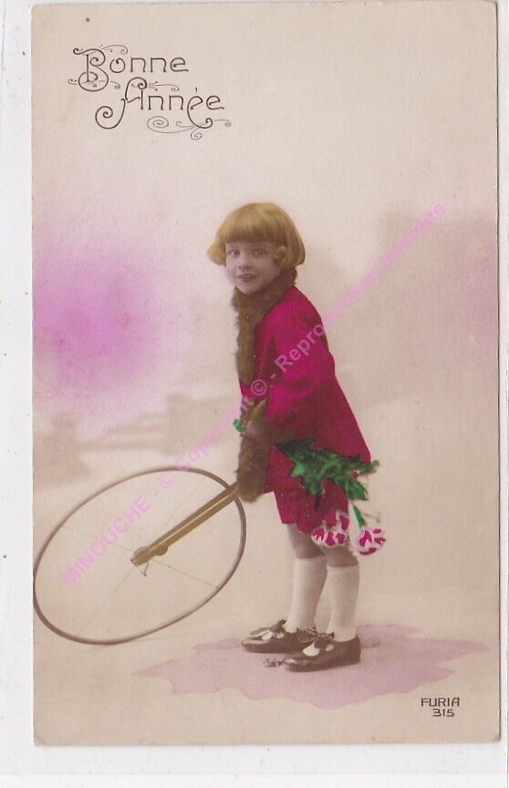 CPA Postcard Photo Edwardian Child Bonne Year Edit Furia 315