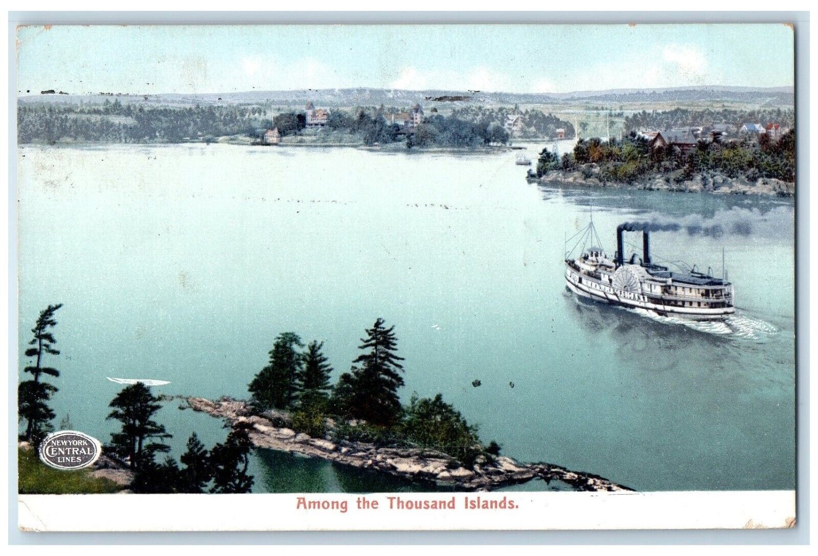 1905 Among Thousand Islands New York Central NY Lines Vintage Antique Postcard
