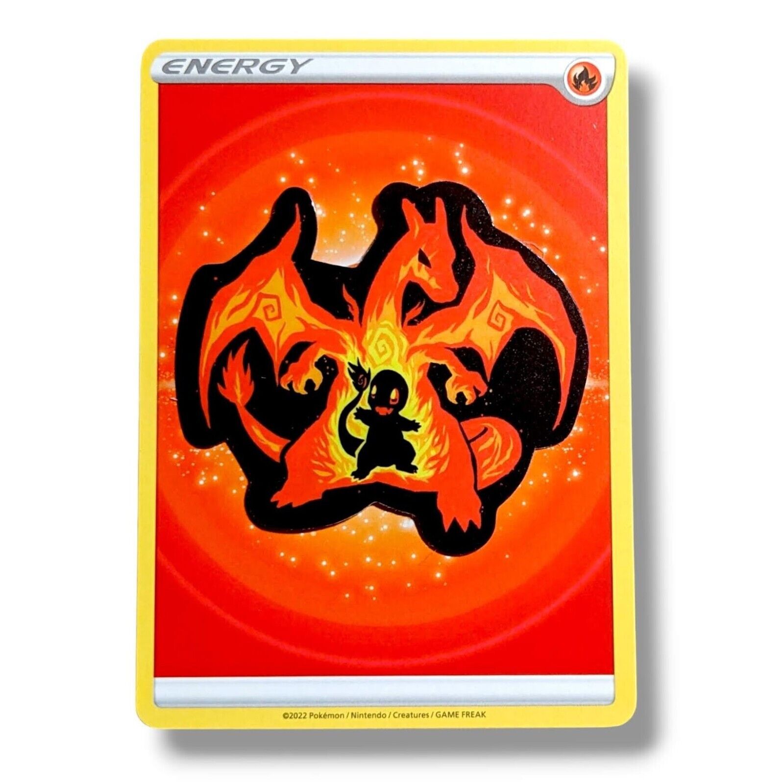 Fire Pokemon Card and Neon Charmander and Charizard Sticker, 1.75 in.