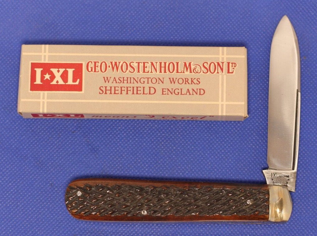 RARE Vintage IXL George Wostenholm #5601 single blade bone handle, NOS, NIB