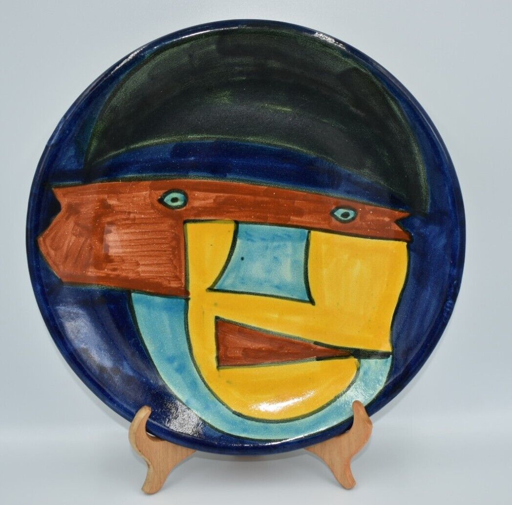 Dolores Hidalgo Abstract Picasso Talevera Cubist Art Pottery Plate Mexico Amora