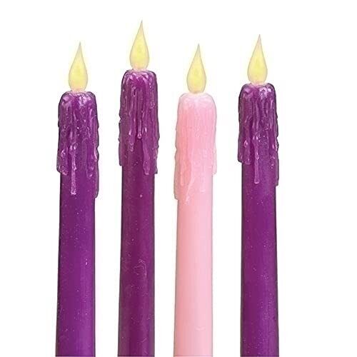 10.75 Inch Tall 4 Piece Set LED Advent Candle – No Scent