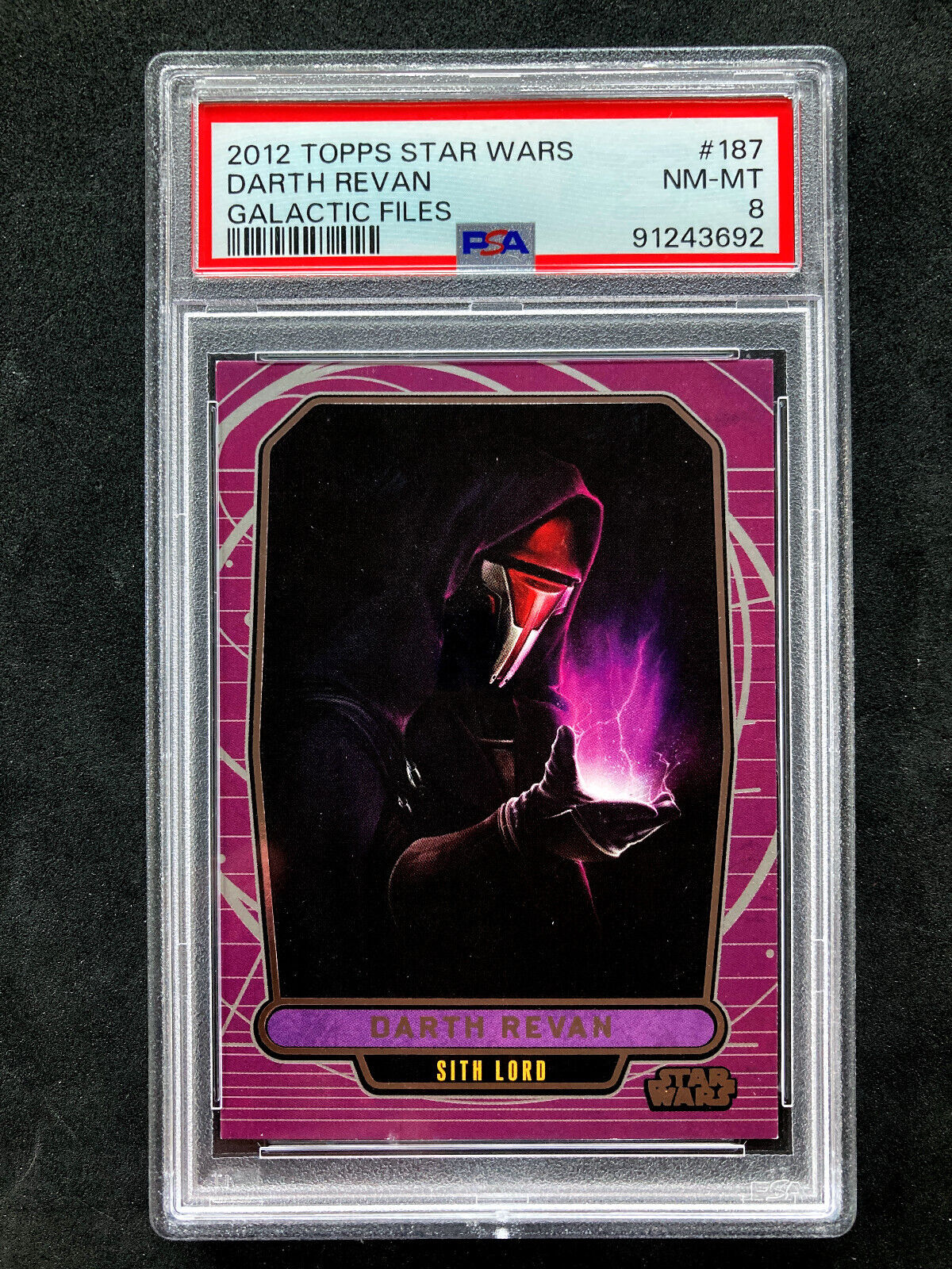 PSA 8 Darth Revan 187 2012 Topps Star Wars Galactic Files Card KOTOR