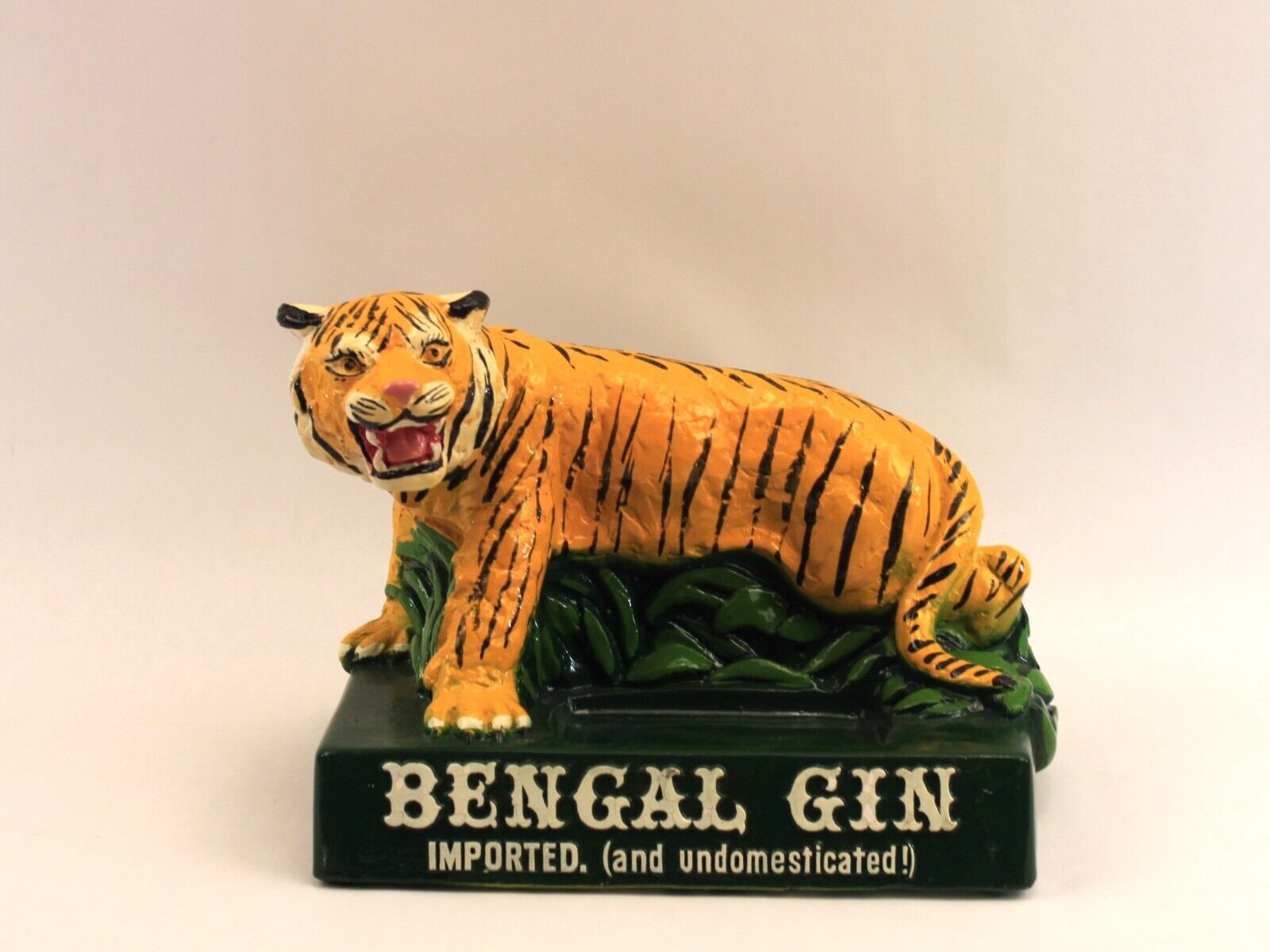 Vintage Bengal Gin Tiger Chalkware Advertising Display NOS